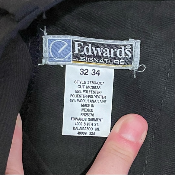 Edwards Signature NWT Dark Navy Men’s Pilot Pants - Picture 8 of 9